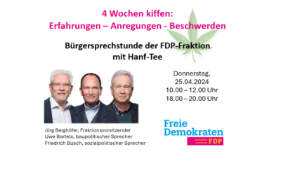 25.04.2024: 4 Wochen kiffen: Erfahrungen – Anregungen – Beschwerden